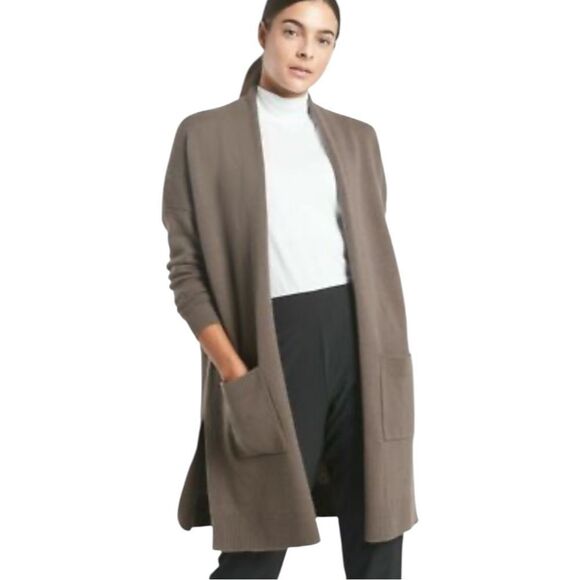 Athleta Coffee House Spirit Wool Cashmere Cardigan Wrap Sweater Long Small NWOT - Picture 1 of 12
